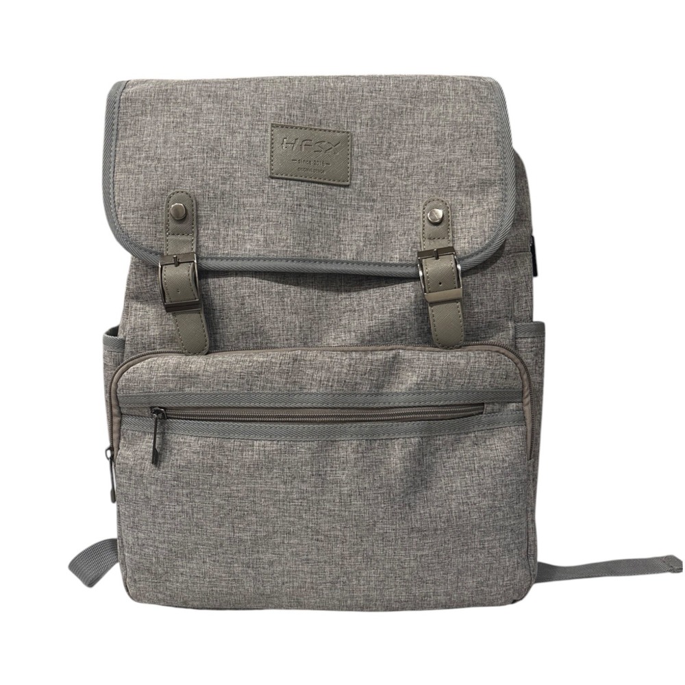 HFSX Laptop Backpack Heather Gray Travel School Bag with USB Charging Port